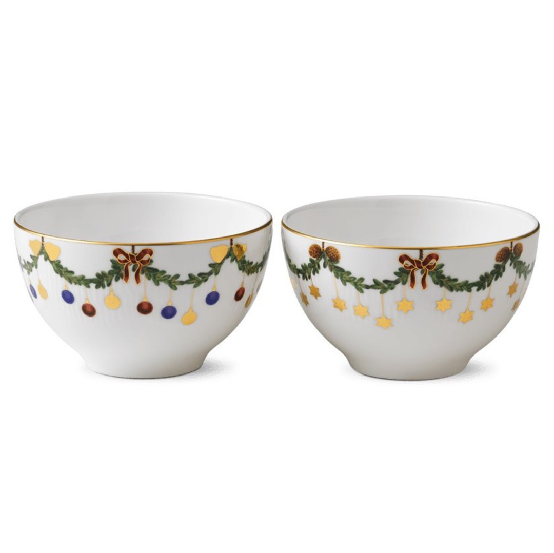 StarFluted Christmas Small Bowl 300ml, Pair *Indent image 0